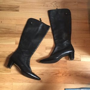 Tall black leather boots by Cole Haan